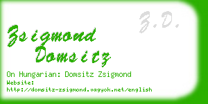 zsigmond domsitz business card